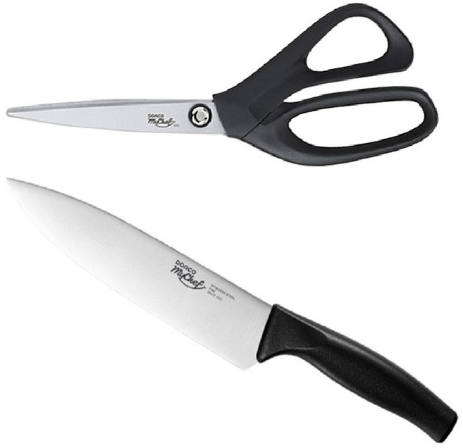 도루코 마이셰프 뉴베이직 칼 + 가위 세트, 1개, 도루코 식도 180mm + 도루코 가위 100A