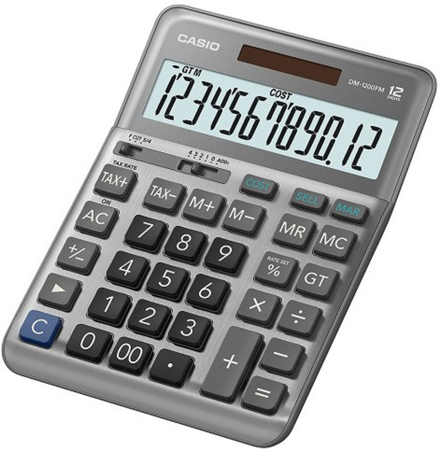CASIO 卡西歐 12位元 日常型計算機, 1個, DM-1200FM