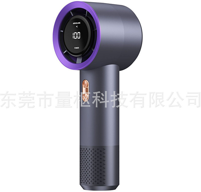 新款高速手持小風扇usb充電迷你便攜式渦輪無葉暴力風, 178*66*65mm, T13-199檔/3000毫安-灰色