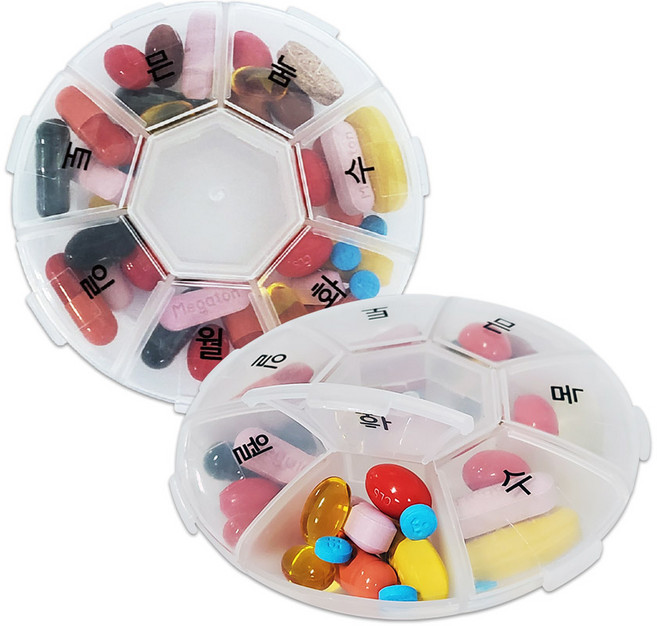 헬로제인 휴대용 약통 (원형 일주일), 2개