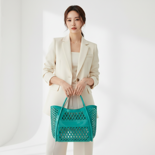 블랙장미 젤리백 수영가방 대용량 목욕바구니