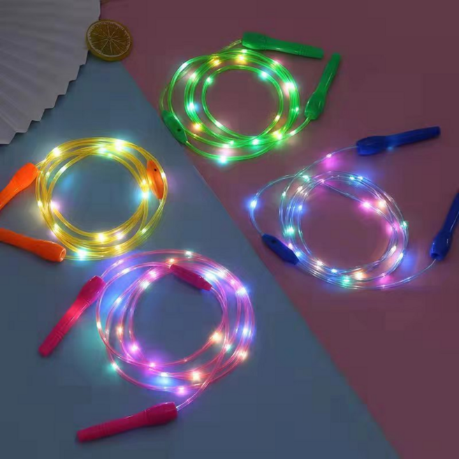 루미핏 빛나는 밤 LED 발광 줄넘기 야간 야외 운동 필수 아이템 4색, 1개, 초록