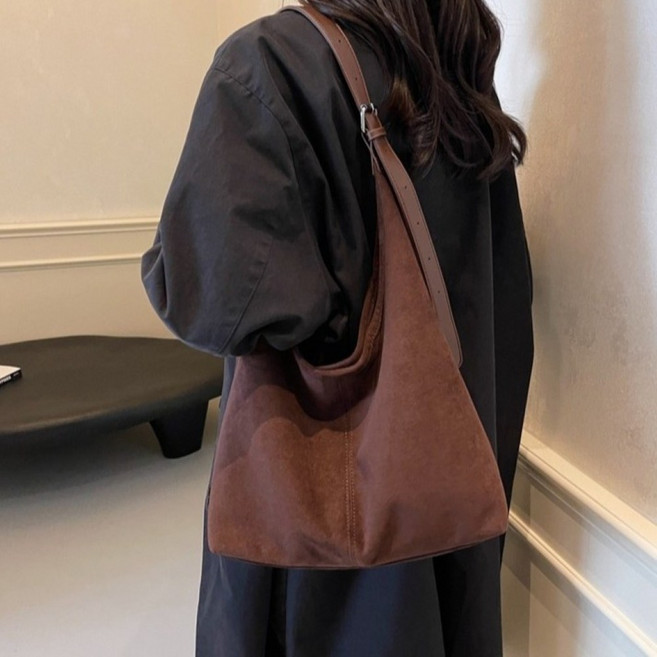 여성 봄 스웨이드 숄더백 크로스백 보부상백 휘뚜루마뚜루 호보백 (미니백 증정)