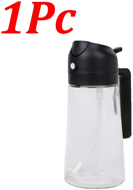 1-4개 2in1 500ml 플라스틱 스프레이 오일 분무기 병 요리용 올리브 오일 디스펜서 주방 베이킹 BBQ 피크닉, 17 1Pc Black