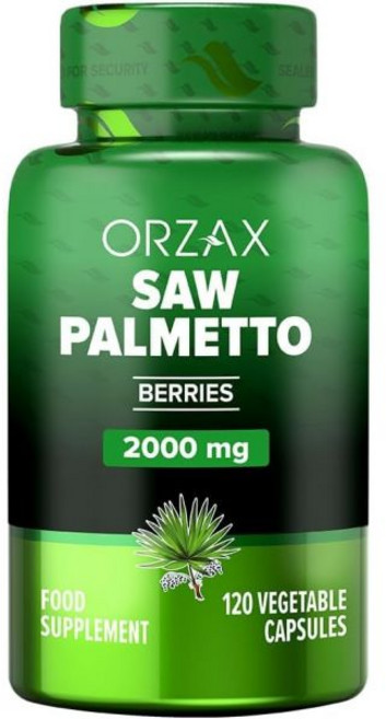 ORZAX 전립선 보충제 남성을 위한 쏘팔메토 추출물 2000mg - 모발 및 비뇨기 지원 120 식물성 캡슐 120일 분량, 120개입 (1팩), 120정, 1개