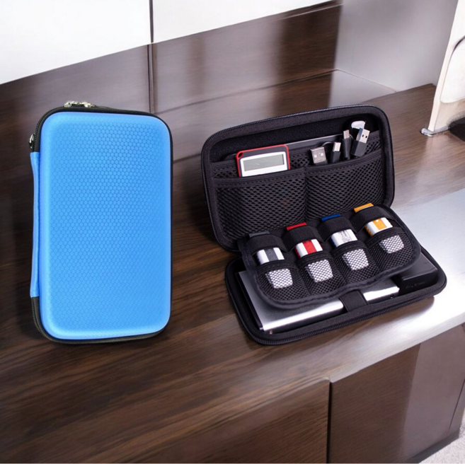 ABBAS 디지털 외장하드 파우치 여행파우치, 블루, 1개, T18