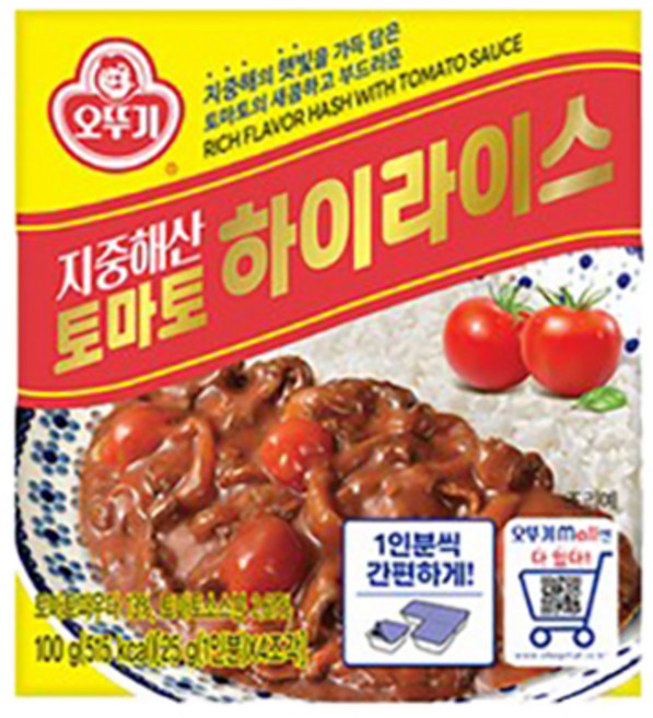 오뚜기 지중해산 토마토 하이라이스 고형, 100g, 1개