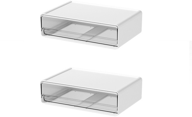 [1+1 특별찬스] 크리브리즈 투명창 서랍형 다용도 정리함 2개 세트, 1세트, 화이트