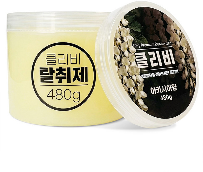 클리비 아카시아 고체 탈취제 실내 담배냄새 화장실 공기 욕실 집안 냄새제거, 1개, 480g