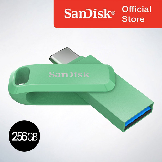 샌디스크 USB 메모리 Ultra Dual Go 울트라 듀얼 고 Type-C OTG USB 3.1 SDDDC3 256GB 압생트그린, 1개