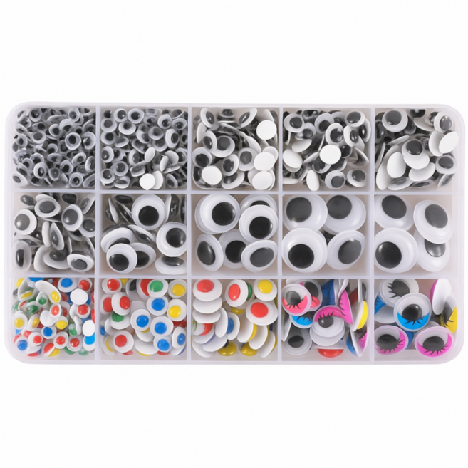 펴나나다 눈알 스티커 15종 750개 세트, 1세트, 혼합색상