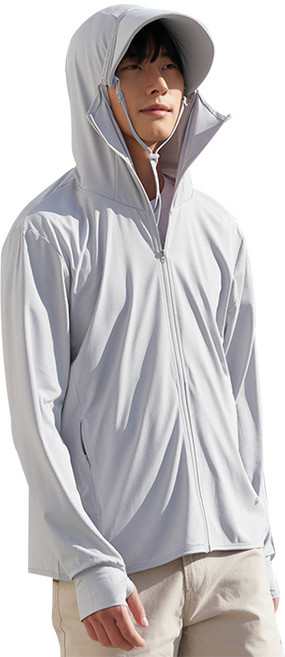 Modern Fashion 남녀공용 비치웨어 쿨링 자켓 커플룩 후드 집업 E10, 2XL, 남-그레이