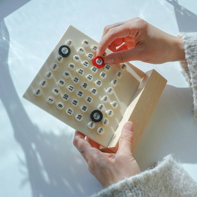 링어데이트 만년 달력 링 캘린더 [감성 빈티지 레트로 탁상 우드 DIY 인테리어 디자인 데스크 스탠드], 1개, 상세페이지 참조