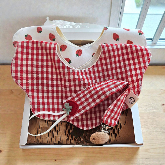 [출산백일선물] 베베온리앙 베리슈 턱받이3종세트