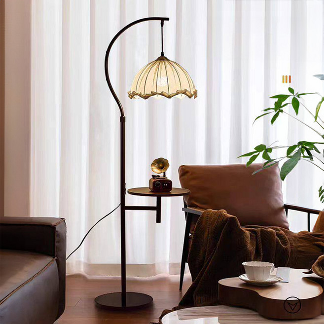 NESTORA 거실스탠드조명 플로어 장스탠드 3색조절, 3색조절 연잎모양