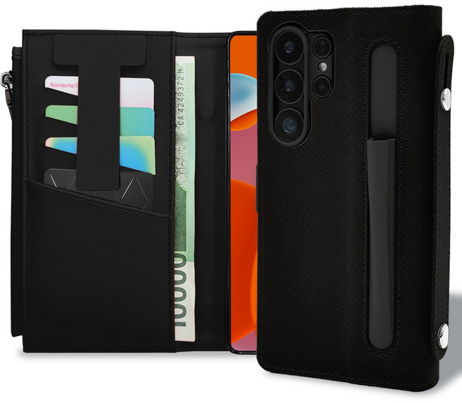 5세컨즈 샤오미 핸디 모던 가죽 다이어리 카드수납 터치 펜 거치대 지갑 휴대폰 케이스