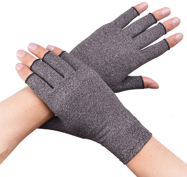손목 관절 보호 오픈 핑거 압박 장갑 작업 스마트폰, 1개
