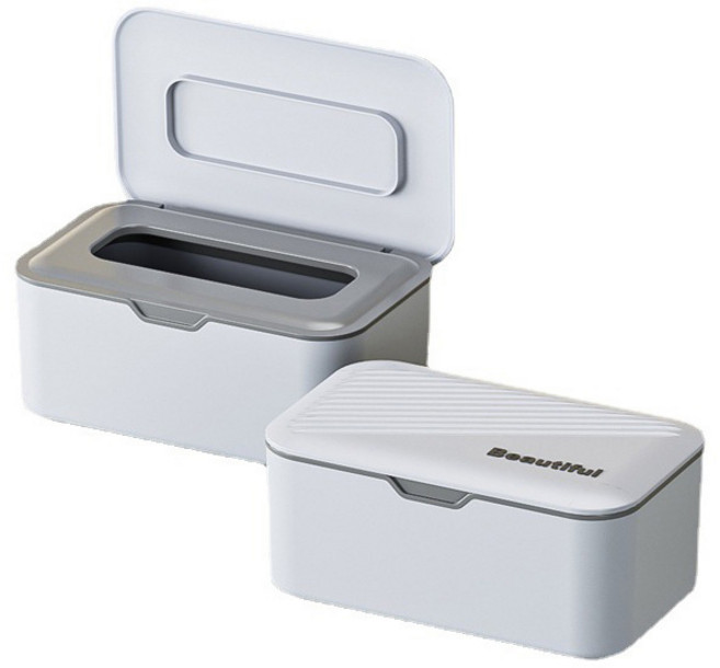 구디푸디 밀폐 뚜껑형 물티슈케이스 부착식 보관함 다용도 디스펜서, 블루, 1개