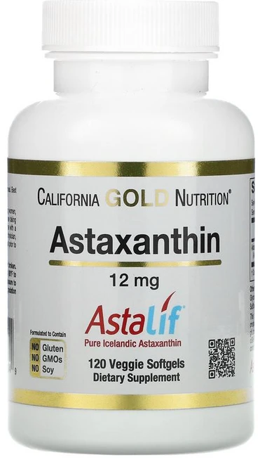 캘리포니아 골드 뉴트리션 아스타잔틴 12mg 120정 California Gold Nutrition Astaxanthin 12 mg 120 Veggie Softgels, 1개 - 쿠팡