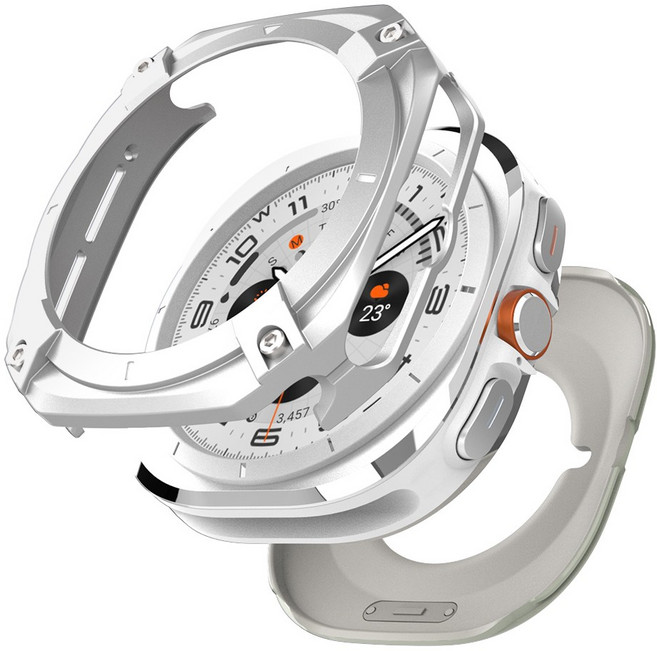 별다섯 갤럭시 워치 메탈 프레임 케이스 커버, 실버U