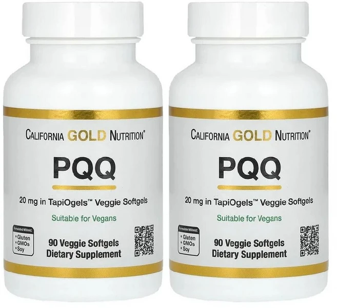 CGN PQQ 피큐큐 피롤로퀴놀린퀴논 캘리포니아골드뉴트리션 20mg 90젤 2병, 2개, 90정 - 쿠팡