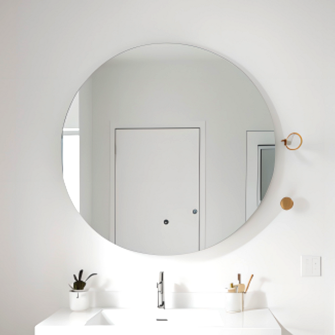 부착식거울 붙이는거울 부착용거울 노프레임 미러 원형 500mm, 01. 원형 거울 ( 부착형 ), 500 mm (지름)