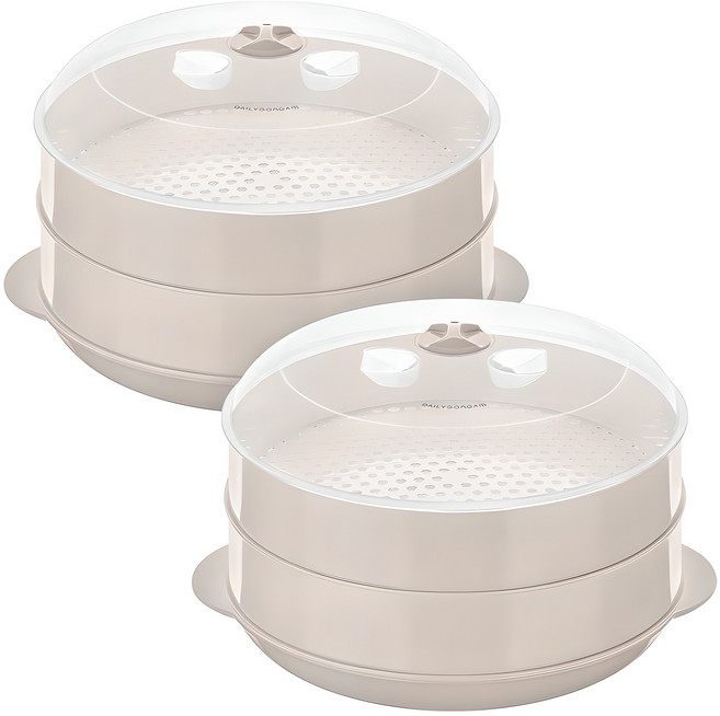 일상공감 스팀 전자레인지 찜냄비, 25.5cm, 2개