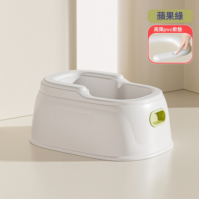 新款嬰兒洗屁屁神器寶寶家用多功能洗浴盆小孩專用可坐浴盆坐便器, 1個, PVC墊-蘋果綠:1個