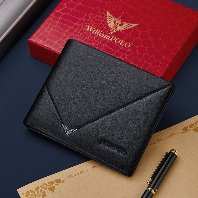 제이엔무역 월리엄 폴로 고급 천연소가죽 반지갑