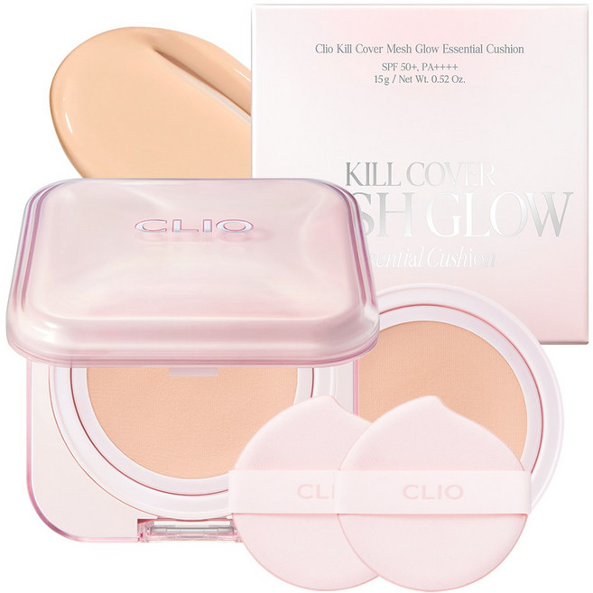 [한정기획] 클리오 킬커버 메쉬 글로우 에센셜 쿠션 기획세트 [본품+리필]+퍼프 2매, 23N 진저, 1개