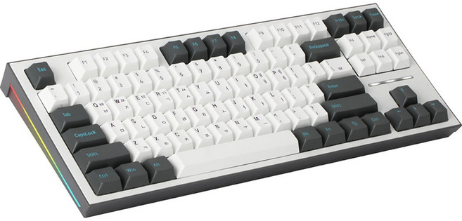 COX 기계식 텐키리스 RGB 게이밍 유선 텐키리스 키보드, [색상]Modern white, CK01 TKL PBT, 적축