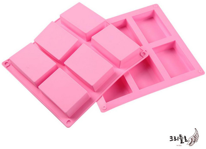 아트박스/굿즈하우스 아로마 모스큐브 비누 DIY 6구 실리콘 몰드 직사각, 상세페이지 참조