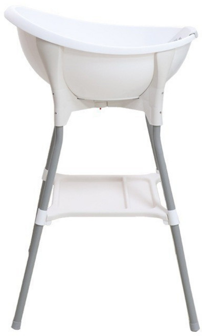 婴儿洗澡盆躺托儿童大号一体式加厚新生宝宝洗屁屁神器0-5岁浴盆, 1個, 白色浴盆+浴盆支架+躺板:1個