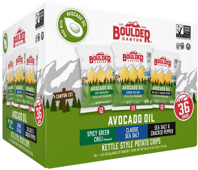 Boulder Canyon 케틀 스타일 감자칩 버라이어티 팩, 1개, 1.02kg