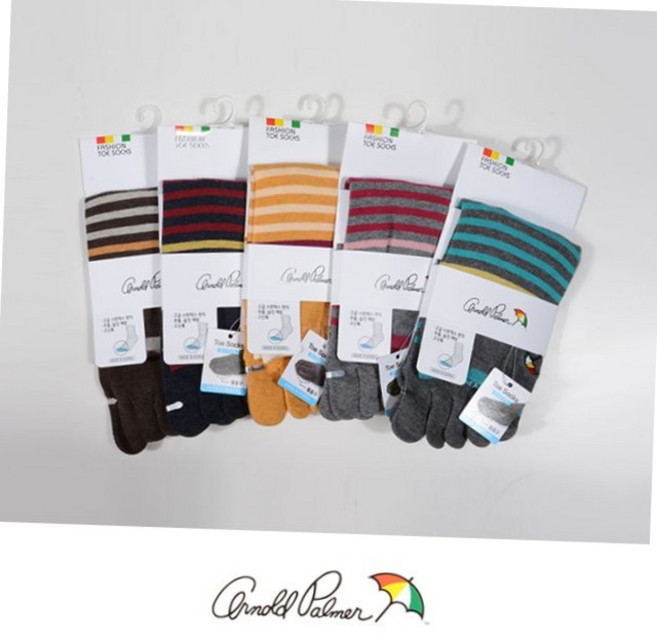 아놀드파마 숙녀 스트라이프 패턴 발가락 장목 양말 브라팬티 덧신 삼각팬티