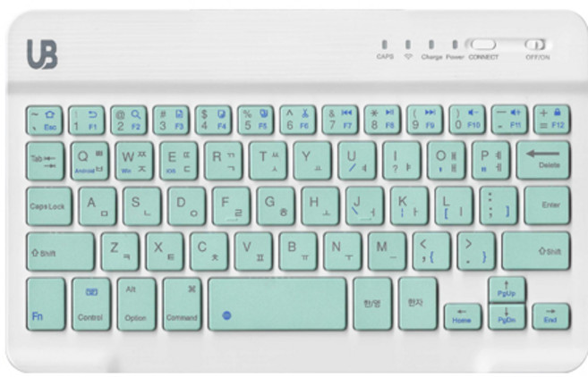 UB BK1 휴대용 무선 블루투스 키보드 슬림형, 민트 스몰, UB-BK1, 제조사축