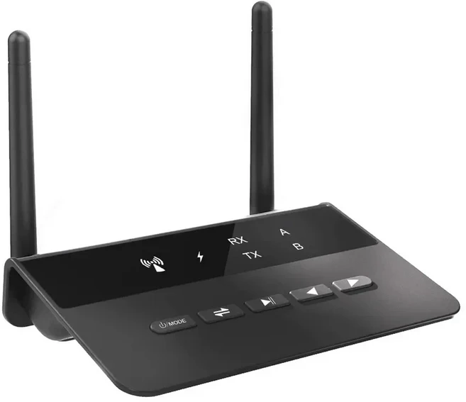 B2 Bluetooth 5.0 송신기 수신기 AAC / Aptx HD LL 낮은 대기 시간 무선 오디오 어댑터 PC TV 헤드폰 용 3.5mm AUX RCA 잭, 1개, BLACK