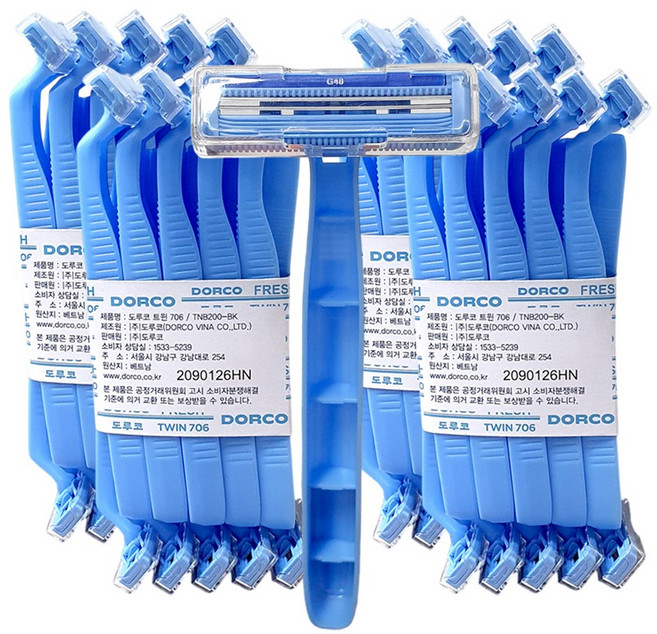 도루코 프레쉬 2중날 일회용 면도기, 10개입, 4개