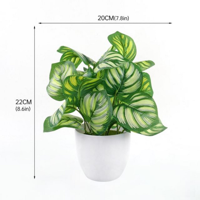 Rncyn 시뮬레이션 미니 분재 작은 가짜 녹색 나무 냄비 식물 꽃 테이블 화분 용 인공 장식품 홈 룸 장식 책상 Ecor, 1개, 5