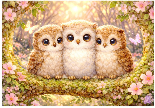 퍼즐갤러리 숲속 귀여운 부엉이 친구들 500조각 직소퍼즐 PG533, 1개, 퍼즐단품 액자없음, 500피스