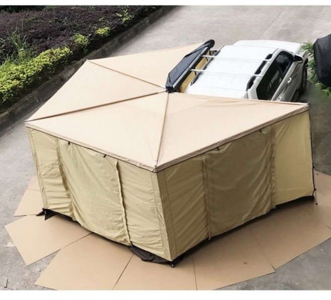 차량용 어닝 270도 회전식 차량 측면 어닝 PU2000mm UV50 방수 보관 가방 포함 트럭 SUV 밴 캠핑카용, [02] 2m Dark Khaki