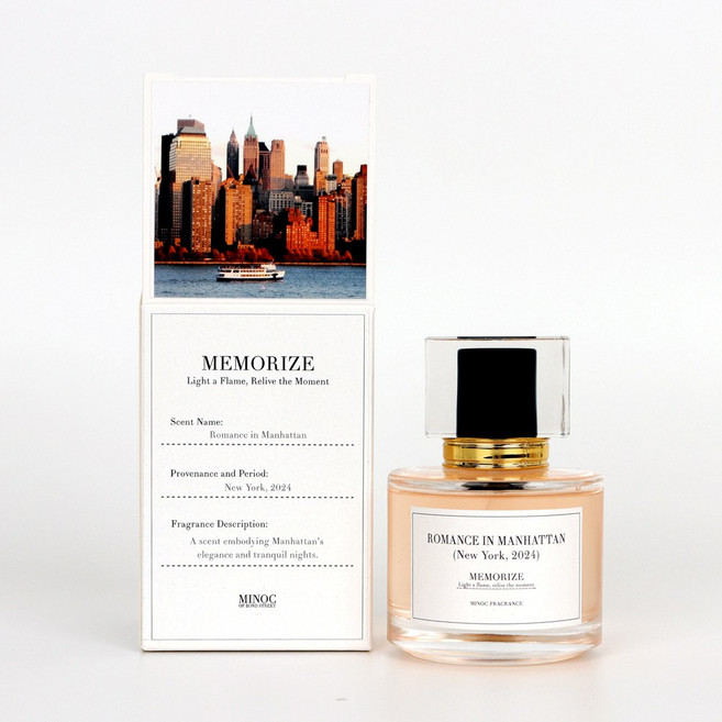 미녹 향수 메모라이즈 퍼퓸 로맨스인맨하튼 여성 남성 명품 니치향수, 1개, 50ml