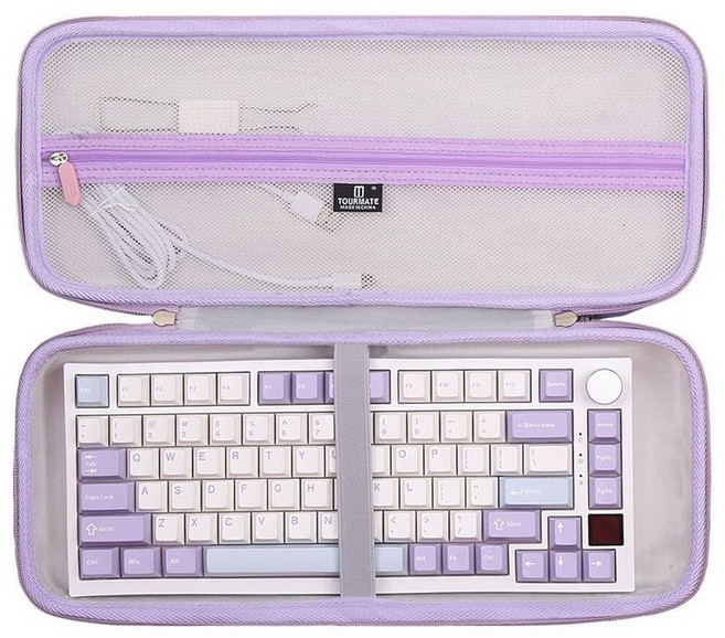 EPOMAKER Ajazz AK820 Pro 75% 무선 기계식 키보드용 하드 보관 케이스 - EPOMAKER P75 /Aula F75 / Galaxy70 /Aula F75/M, 퍼플