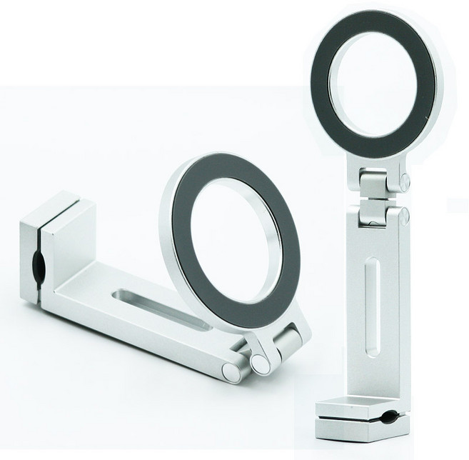 아이웍스 에어스카이 맥세이프 여행용 기내용 스마트폰 알루미늄 마그네틱 거치대, 1개, 실버