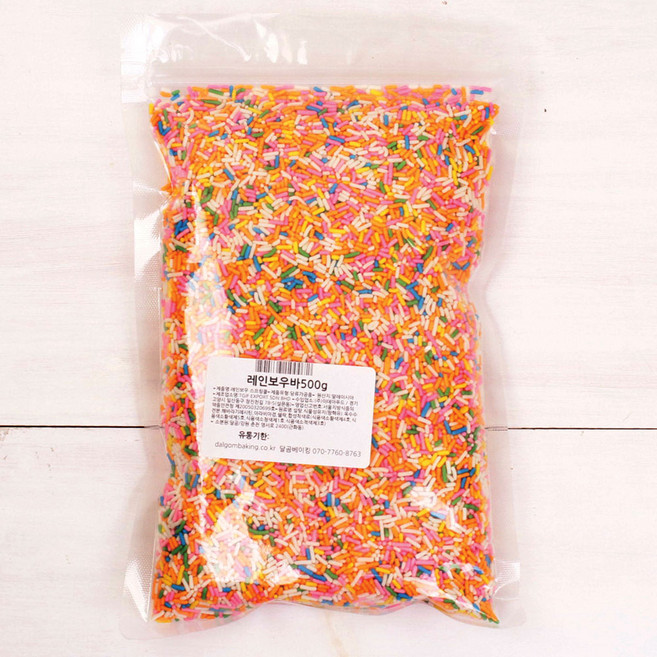 달곰베이킹 스프링클 레인보우바, 500g, 1개