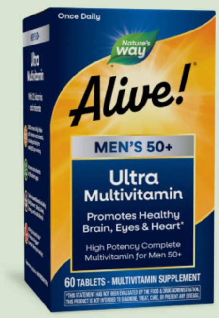 네이쳐스웨이 얼라이브! 원스 데일리 맨 50+ 멀티 비타민 타블렛, 60정, 1개