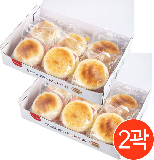 삼립 냉동 맥모닝 잉글리쉬머핀 6개입 x 2곽 맥머핀 아침식사대용 샌드위치, 840g, 2개