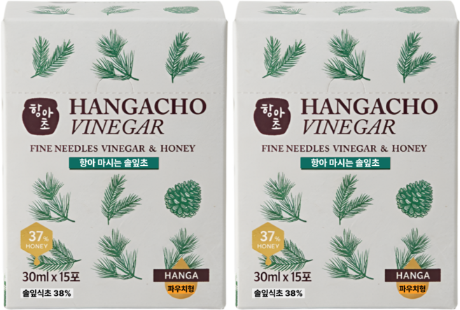 항아 마시는 솔잎초 파우치 15입, 2개, 450ml