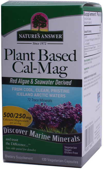 NATURE'S ANSWER 鈣鎂素食膠囊, 120顆, 1罐