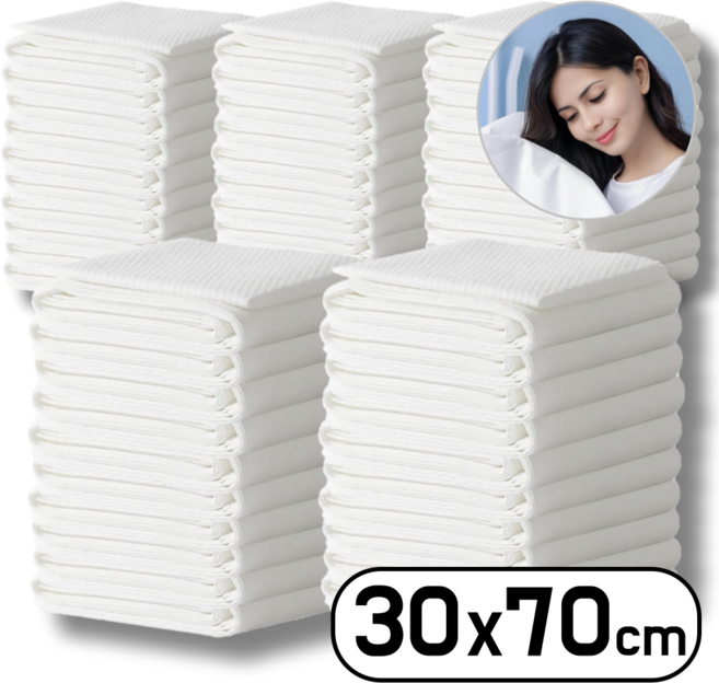 그린붐 일회용수건 다용도 위생 순면 타올 30x70cm, 50개, 화이트